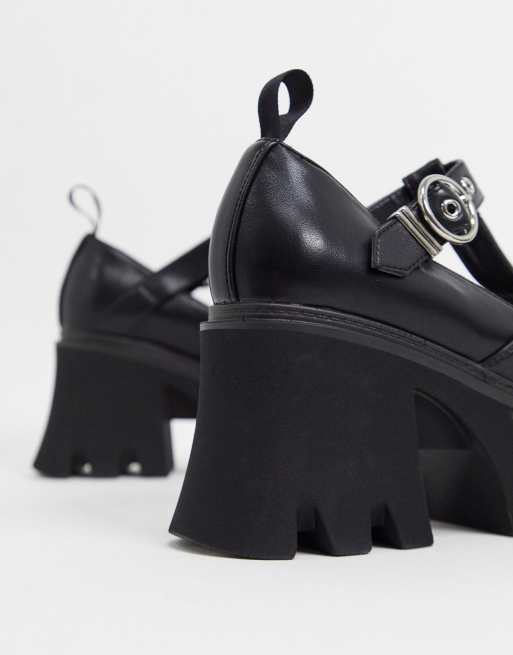 Lamoda chunky Mary Jane shoes in black ASOS