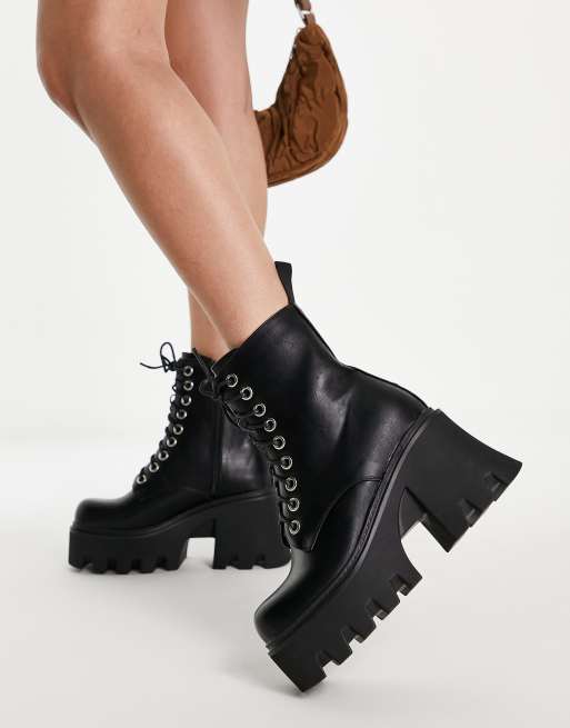 Mid heel lace up ankle boots online