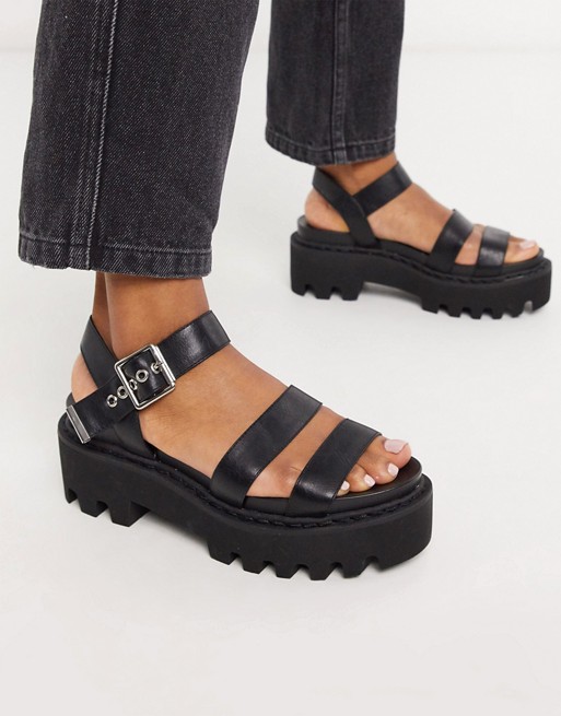 Lamoda chunky sandals in black | ASOS