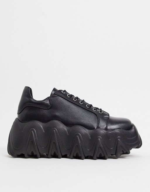 Lamoda chunky trainers with extreme soles in black