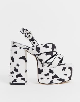 cow print platform sneakers