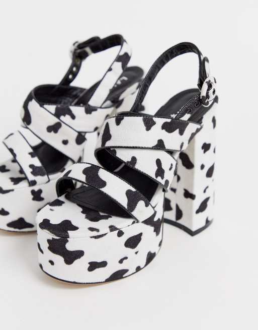 Lamoda cow print platform sandals new arrivals