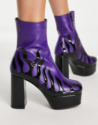 purple platform boots