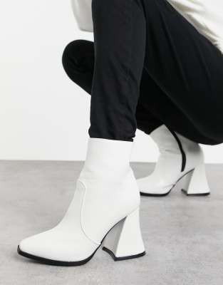 white stiletto ankle boots