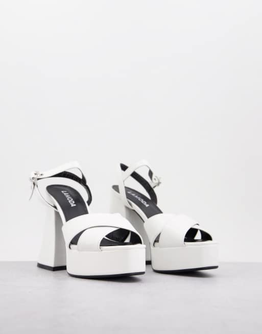 Asos white platform on sale sandals