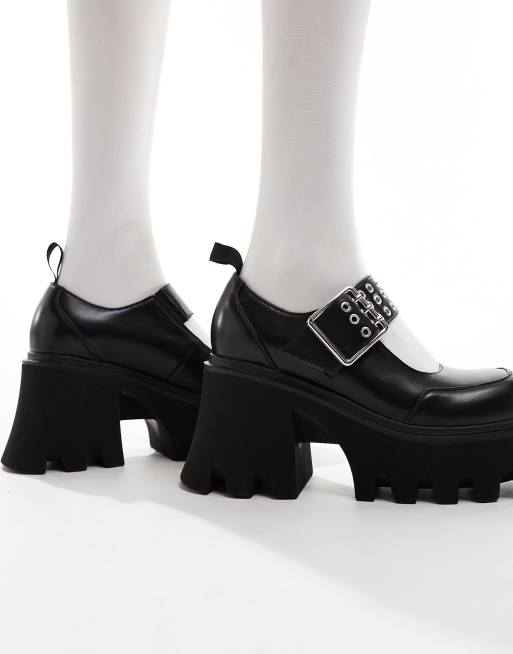 Lamoda - Free Soul - Mocassins chunky à plateforme avec détail clouté - Noir, 4 de 4