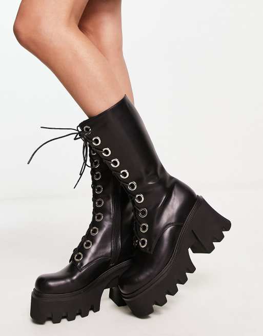 Lamoda - Get Paid - Bottes à œillets - Noir mat, 2 de 4