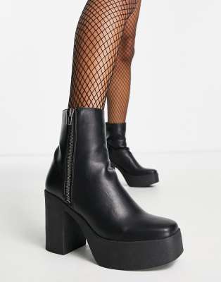 Lamoda Joven chunky platform boots in black - ASOS Price Checker