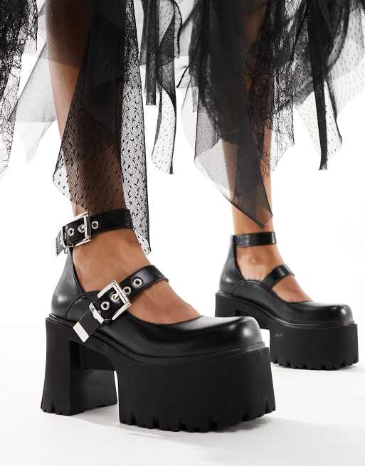 Lamoda - Look Away - Babies à talon chunky - Noir, 4 de 4