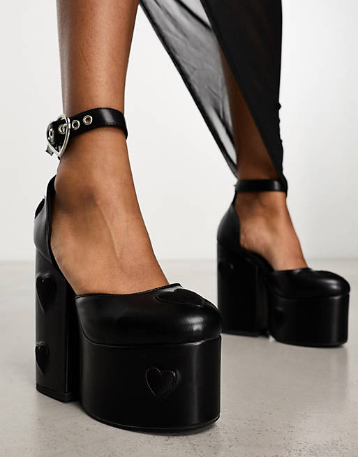 Lamoda Love Sick heeled platform shoes in black