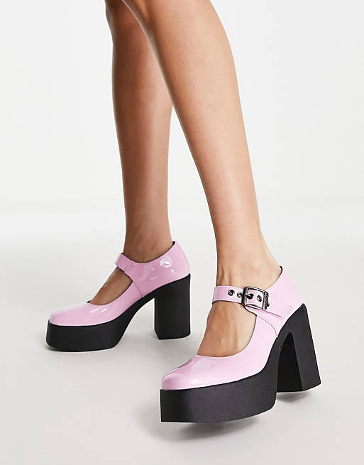 Lamoda - Mary Jane-schoenen met plateauhak in roze