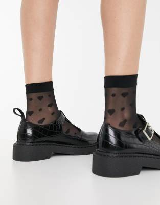 black croc mary janes