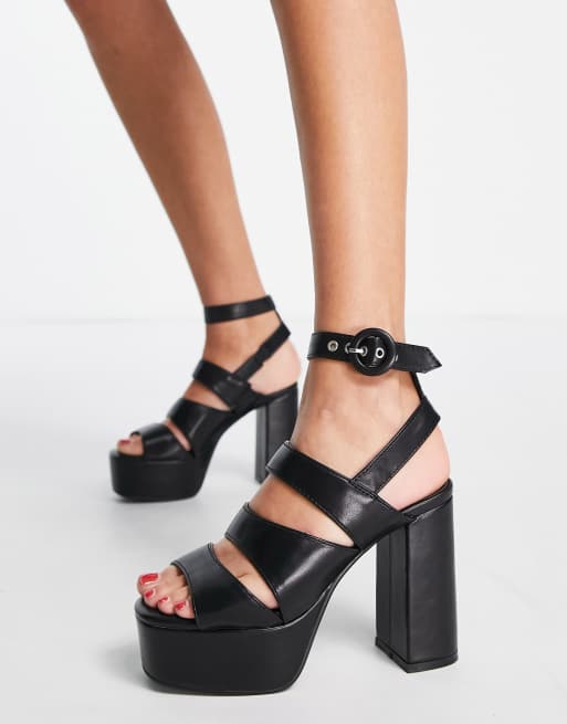 Lamoda - Millions - Sorte plateau-sandaler