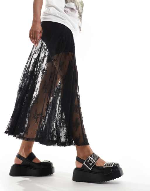 Lamoda On Your Side flatform mary jane shoes in black | ASOS