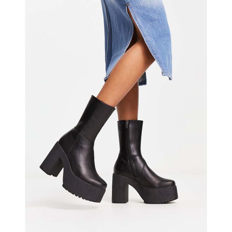 Asos chunky best sale heel boots