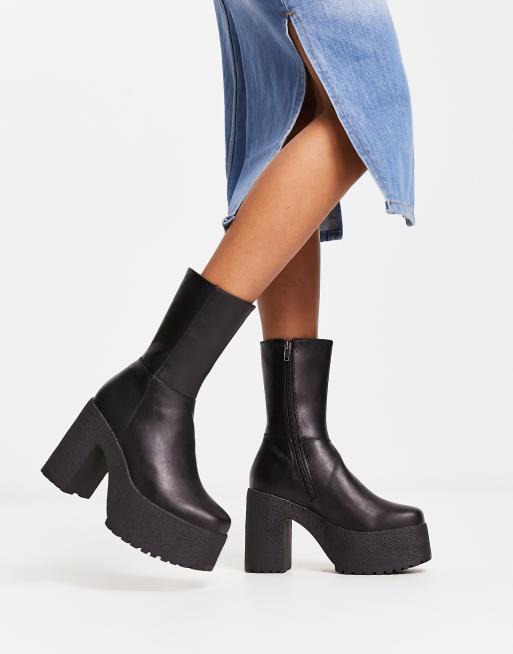 Lamoda black platform cheap chunky boots