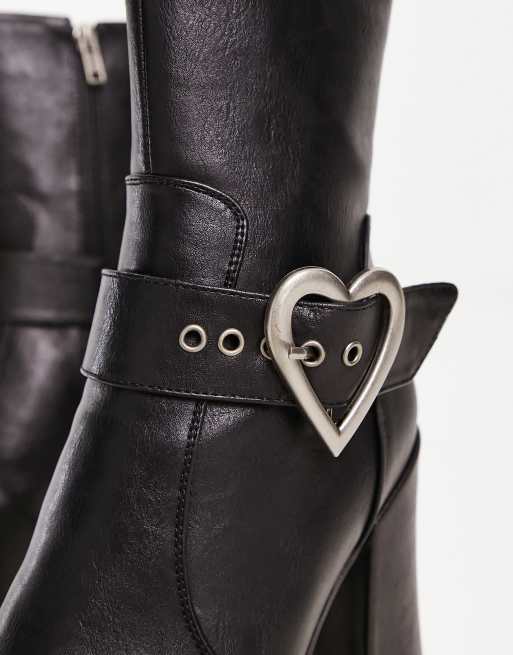 Heart best sale buckle boots