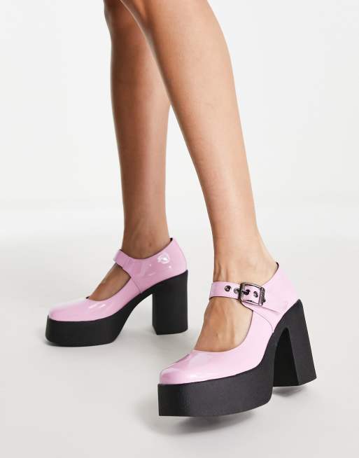 pink mary jane pumps