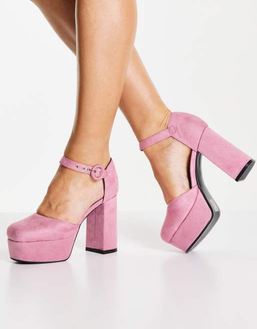 Dusty pink platform hot sale heels