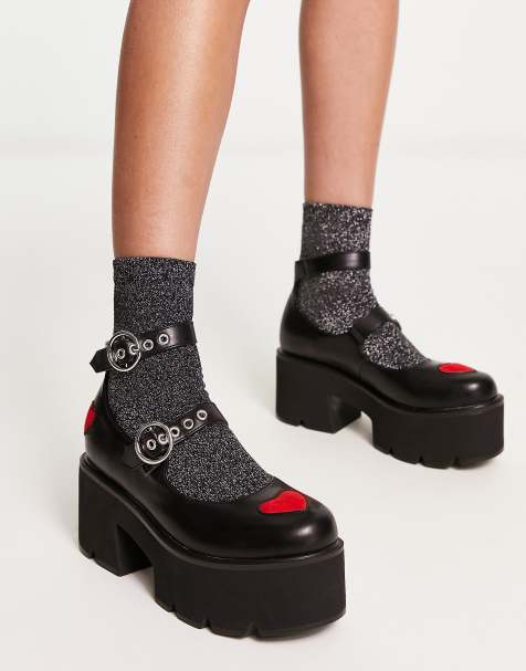Lamoda Rosey Love chunky platform dolly shoes in black - view 1