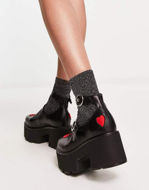 Lamoda Rosey Love chunky platform dolly shoes in black