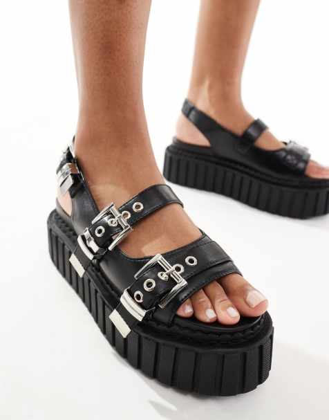 Lamoda - Sandales pour femmes à plateforme et bride arrière - Noir - view 1