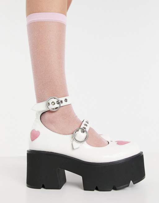 Lamoda - Schoenen met dikke zool in wit
