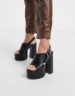 black studded platform sandals