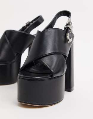 black studded platform sandals