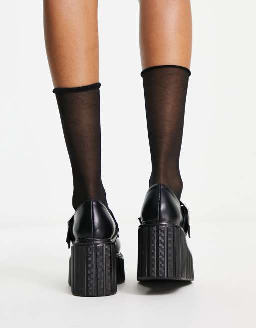 Lamoda - Survivor - Scarpe creepers nere flatform con fibbie, 2 di 4