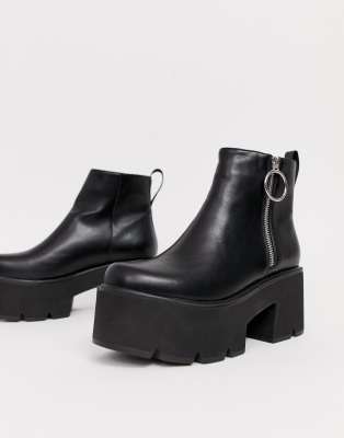 lamoda tough love black chunky chelsea boots