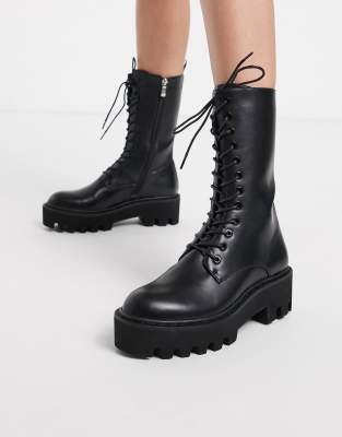 chunky calf boots