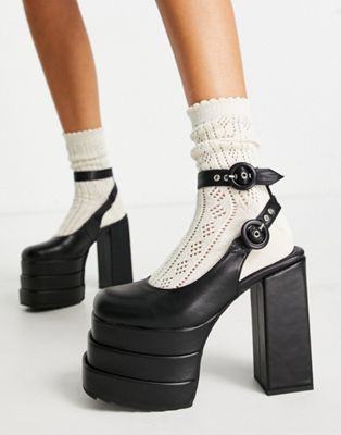 Lamoda Videogames extreme platform heeled shoes in black - Click1Get2 Promotions