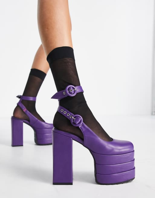 Scarpe con shop il tacco viola