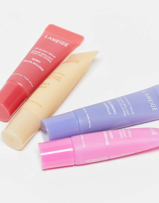 LANEIGE Mini Lip Glowy Balm Holiday Set (Berry, Blueberry, Mango, Gummy bear)