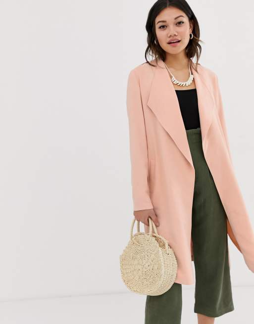 Lang frakke i pink fra Miss Selfridge