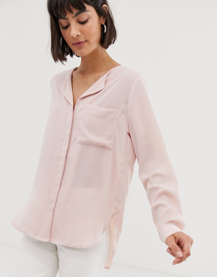 Langærmet skjorte fra Selected-Pink