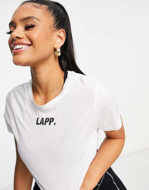 LAPP - Basic cropped T-shirt met motief in wit