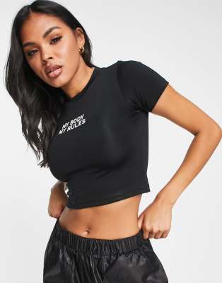 Lapp The Brand Lapp Logo Cropped Tee In Black