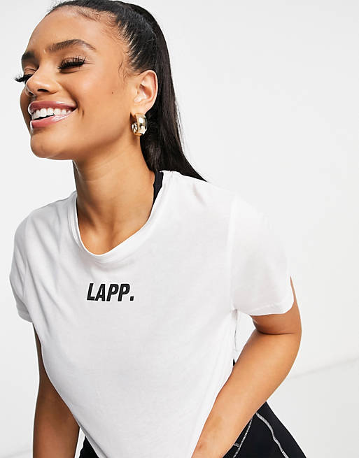 LAPP motif basic cropped t-shirt in white