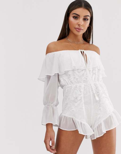 White store bardot playsuit