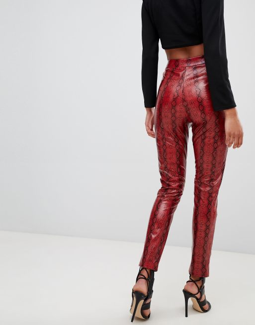 Red snakeskin hot sale leggings