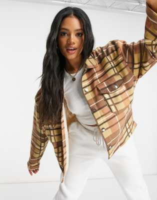 brown check jacket womens