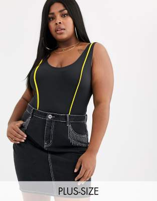 Lasula Plus body with neon trim in black