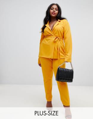 yellow plus size pants