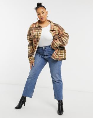 plus size check jacket