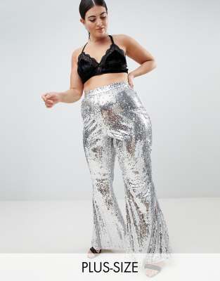 sequin plus size pants