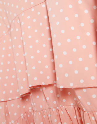 Vestito a trapezio a pois rosa - Lasula Plus  donna Rosa - immagine1
