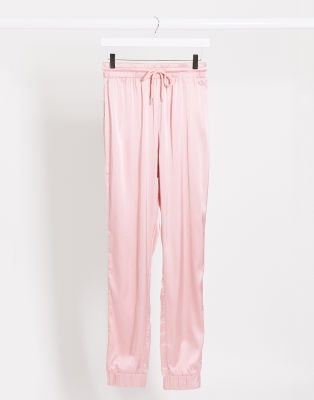 pink satin joggers