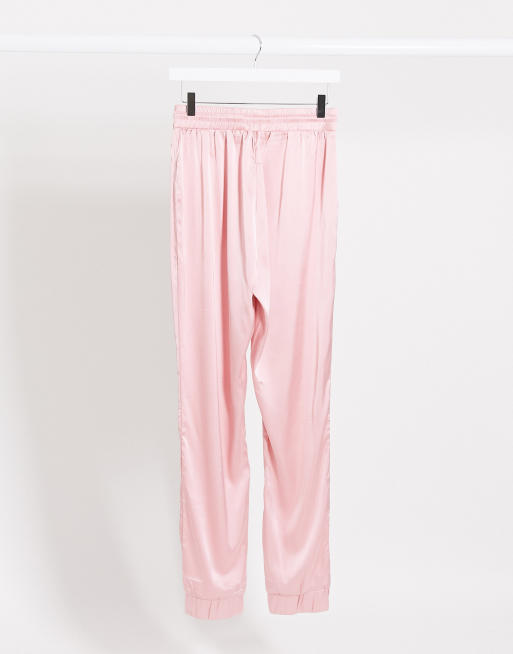 Satin hot sale pink joggers